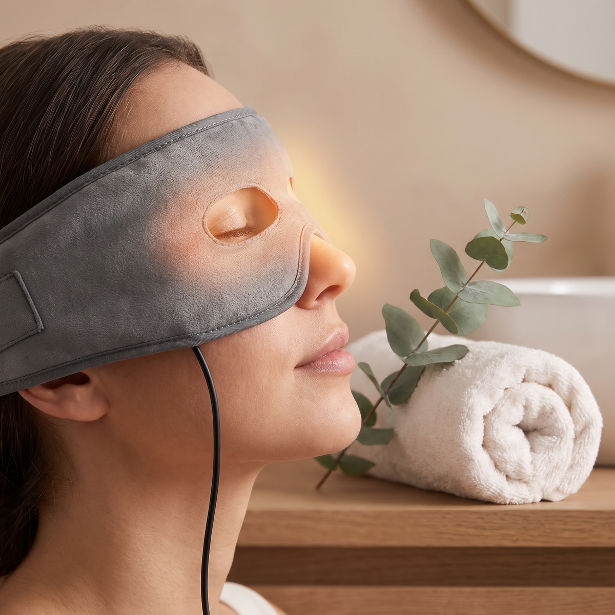 Spa-style warm compress relief with the heated eye mask